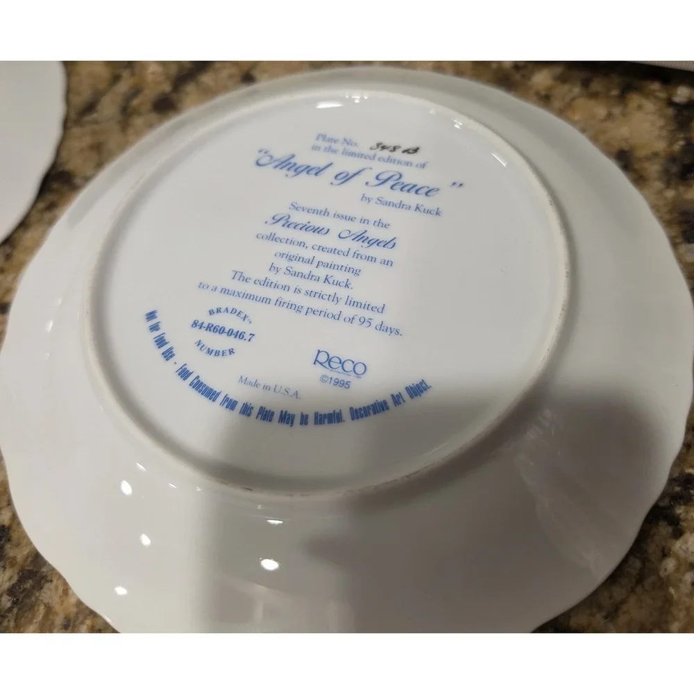 Sandra Kuck Precious Angels Collector Plates Lot 4 RECO 1994-95 Limited Edition